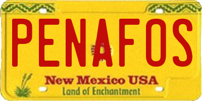 NM license plate PENAFOS