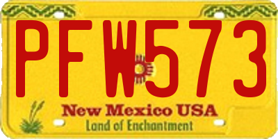 NM license plate PFW573