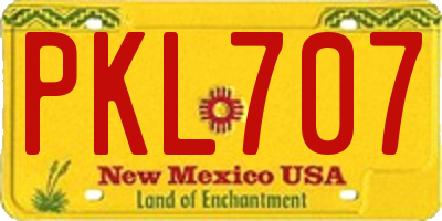 NM license plate PKL707