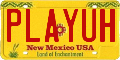 NM license plate PLAYUH