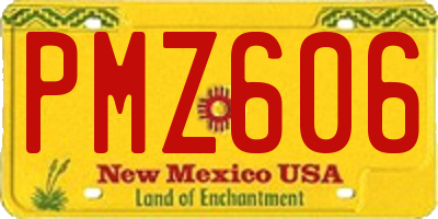 NM license plate PMZ606