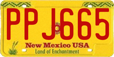 NM license plate PPJ665