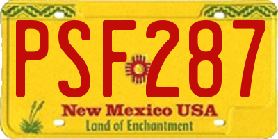 NM license plate PSF287