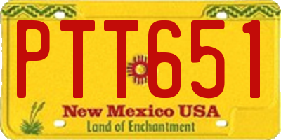 NM license plate PTT651