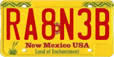NM license plate RA8N3B