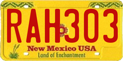 NM license plate RAH303