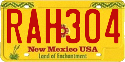 NM license plate RAH304