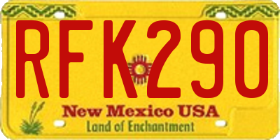 NM license plate RFK290