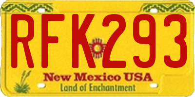 NM license plate RFK293