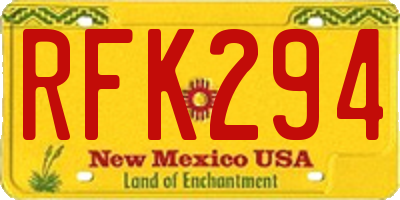 NM license plate RFK294