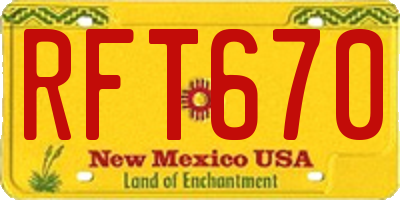 NM license plate RFT670