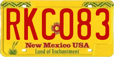 NM license plate RKC083