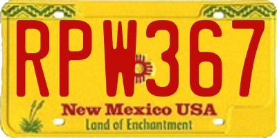 NM license plate RPW367