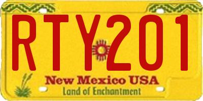 NM license plate RTY201