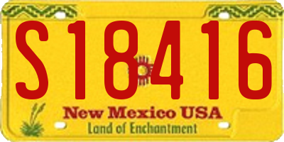 NM license plate S18416