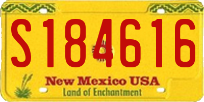 NM license plate S184616