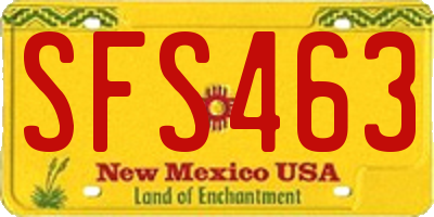 NM license plate SFS463