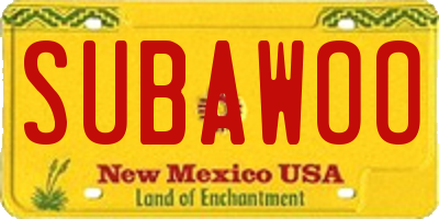 NM license plate SUBAWOO