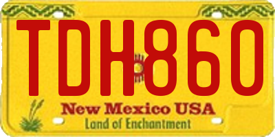 NM license plate TDH860