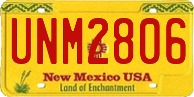 NM license plate UNM2806