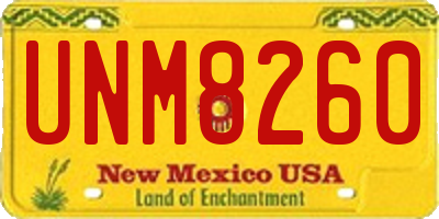 NM license plate UNM8260