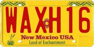 NM license plate WAXH16