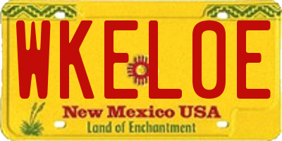 NM license plate WKEL0E