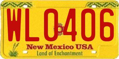 NM license plate WL0406