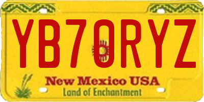 NM license plate YB70RYZ