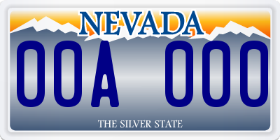 NV license plate 00A000