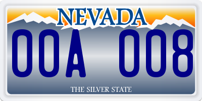NV license plate 00A008