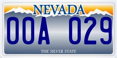 NV license plate 00A029