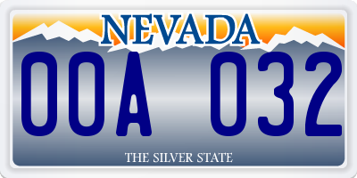 NV license plate 00A032