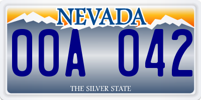 NV license plate 00A042