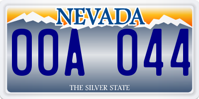NV license plate 00A044