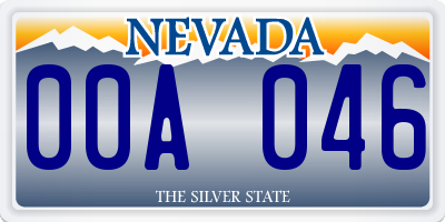 NV license plate 00A046