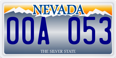 NV license plate 00A053