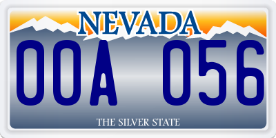 NV license plate 00A056