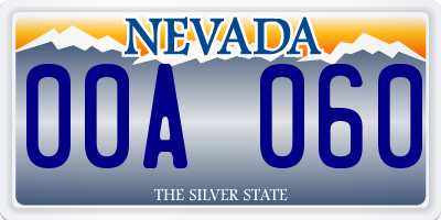 NV license plate 00A060