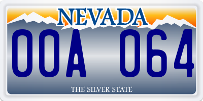 NV license plate 00A064