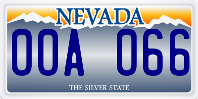 NV license plate 00A066