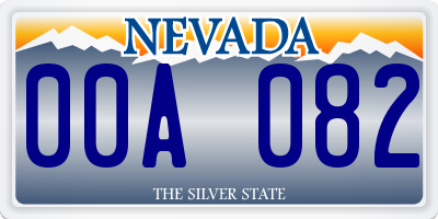 NV license plate 00A082