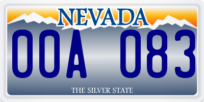 NV license plate 00A083