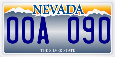 NV license plate 00A090