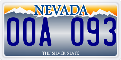 NV license plate 00A093