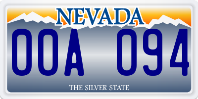 NV license plate 00A094