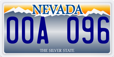 NV license plate 00A096