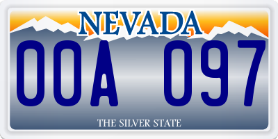 NV license plate 00A097