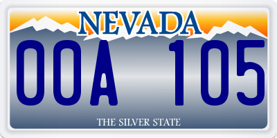 NV license plate 00A105