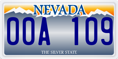 NV license plate 00A109